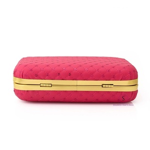 Bolso de mano con lentejuelas de color rosa fucsia, bolso de noche con correa de cadena desmontable para boda, Haldi, mehndi, regalo. - Product Image 5