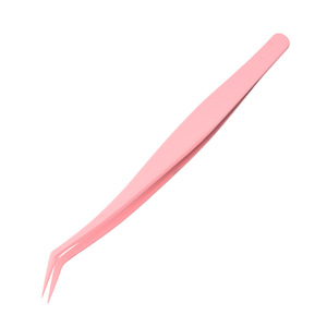 Pince à épiler professionnelle en acier inoxydable coloré, durable, à pointe lisse de 10 mm, anti-adhésive, pour extensions de cils DIY - Product Image 3