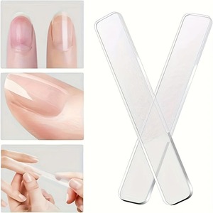 2/5 pièces Lime à ongles en verre, double face, durable, jetable, à grain 100, 9 cm, pour soin des ongles - Product Image 3