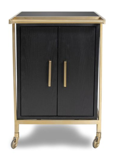 Carrito de Bar Metálico Moderno con Ruedas, Carrito de Servicio de Bebidas con 2 Estantes Redondos para Hotel o Sala de Estar - Product Image 2