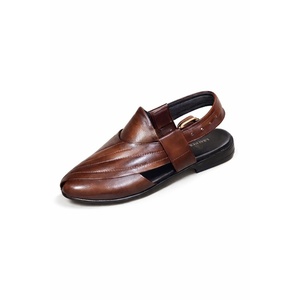 Sandalias Peshawari de Cuero para Hombre, Marca LEATHER STUDIO, Precio Bajo, Color Marrón, Entresuela de EVA, Transpirables, con Tiras Cruzadas y Hebilla, Suela de Goma - Product Image 3