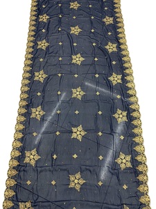 A.K.TRENDY Hijab pour femmes musulmanes, foulard classique en mousseline de soie, broderie florale avec pierres, motif uni, respirant, doux pour la peau, chaud - Product Image 2