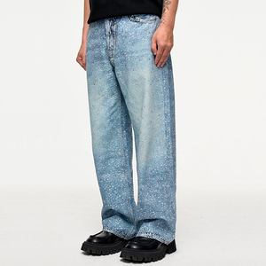 <b>Men</b> <b>Jeans</b> Loose Baggy High Quality Customized New Fashion Pants Custom Plain Dyed Design Baggy <b>Jeans</b> Distressed Pant for <b>Men</b> - Product Image 3