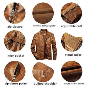 Chaquetas de Cuero de Primera Calidad para Hombre, Color Negro, Chaqueta de Cuero para Hombre de Manga Larga, Producto de Cuero Genuino para Hombre 2026 - Product Image 5