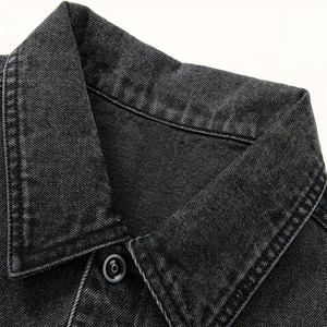 Chaleco Clásico de Mezclilla para Hombre, Corte Ajustado, Color Negro, Sin Mangas, Transpirable, Estilo Cargo, con Múltiples Bolsillos, Logotipo Desgarrado, Ropa Casual Urbana - Product Image 3