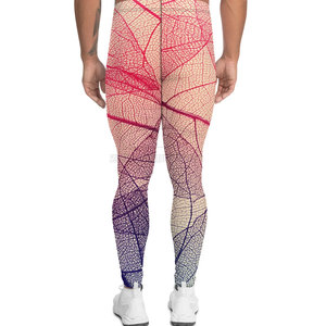 New Sublimation Printed <b>Men's</b> Slim Fit <b>Tight</b> Leggings <b>for</b> Gym and Running with Custom Logo Design With Waist Grip - Product Image 4