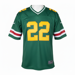 Maillot de football américain personnalisé pour homme adulte - 100% polyester, imprimé par transfert thermique, séchage rapide, évacuation de l'humidité, manches courtes, personnalisable - Product Image 1