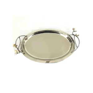 Finest Quality Silver Plated Stainless Steel Serving <b>Tray</b> Eco-Friendly Household Snacks Dessert Serving & <b>Storage</b> <b>Tray</b> - Product Image 3
