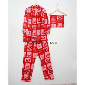 Conjunto de Pijama de 2 Piezas para Mujer, Hecho a Mano, de Lujo, Vintage, Romántico, Clásico, Floral, 100% Algodón, Cintura Elástica, Mangas Largas, Suave y Delicado - Product Image 6