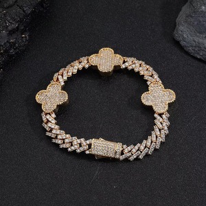 Bracelet de luxe en or plaqué avec diamants Moissanite VVS, certifié IGI, qualité EF, coupe brillante, chaîne cubaine, bijoux fins - Product Image 2