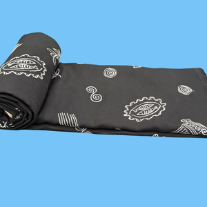 Wholesale Factory Premium Black Rayon Embroidered Fabric | Soft Rayon Fabric with Minimal Ethnic Motif Embroidery for Dresses - Product Image 1