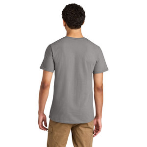 ผู้จัดจำหน่ายเสื้อผ้าฝ้ายขายส่ง – เสื้อยืดเปล่าพร้อมบริการ OEM ODM และบริการติดฉลากส่วนตัว เสื้อยืดคอกลมแขนสั้นสีเทา - Product Image 5