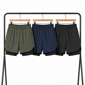 Service OEM, personnalisation du logo, shorts pour hommes à double couche, respirants, séchage rapide, vêtements de sport, shorts de course, tissu peigné - Product Image 5