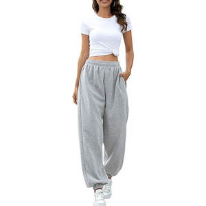Pantalones deportivos de cintura alta para mujer, pantalones deportivos holgados para hacer ejercicio, pantalones deportivos informales para hacer ejercicio - Product Image 4