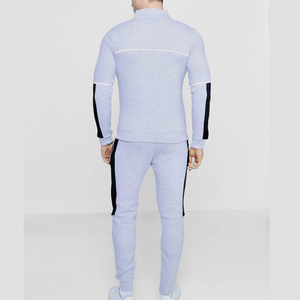 Men Autumn Solid 100% Cotton Tracksuit Set Full <b>Zip</b> <b>Hooded</b> Collar Joggers with Side Pockets Breathable Streetwear Casual Wear - Product Image 3