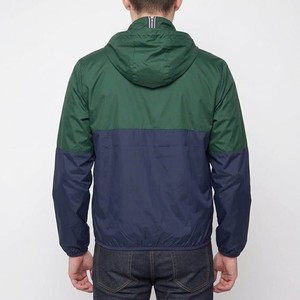 Veste coupe-vent légère à capuche bicolore pour homme, fermeture éclair, pour course en plein air, entraînement décontracté, résistante à l'eau - Product Image 2