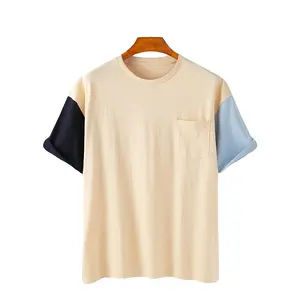 Multi Colour Arms Plain Summer Autumn Cotton Tshirt For Boys Girls Men Women Toddlers With Chest Coin Pocket