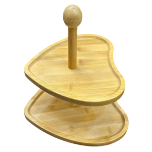 Best Quality Wooden 2 Tier Cake Stand For Wedding Party Supplies Square Natural Acacia Wood Dessert Holder In Greatest Price - Product Image 4