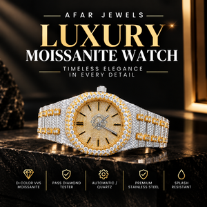 Reloj de Diamantes Moissanite Hip Hop de AFAR JEWELS, Reloj de Lujo Brillante para Hombre con Construcción Duradera y Diseño Elegante - Product Image 1
