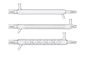Condensador Liebig de Vidrio Borosilicato, Condensador de Serpentín y Condensador de Bulbo Allihn con Junta 24/29 – Juego de Condensadores para Destilación de Laboratorio - Product Image 3