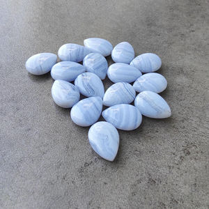 Agate bleue véritable, cabochon en forme de goutte d'eau, poli, pierre précieuse en vrac - Product Image 4