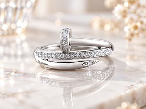Anillo Clásico Eternity, Chapado en Rodio, Plata 925, Engaste de Circonita Redonda con Corte Brillante, Lujoso, Unisex, para Fiestas - Product Image 1