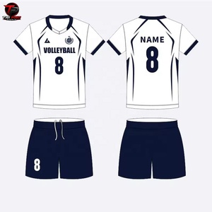 Ensemble d'uniformes de volley-ball personnalisés avec nom d'équipe, maillot à manches courtes et short à taille élastique pour adultes, kit sportif OEM - Product Image 2