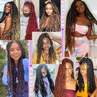 Vente en gros de tresses au crochet Passion Twist de 18 pouces, cheveux synthétiques bouclés effet vague d'eau, double trame, résistants à la chaleur