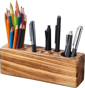 Wooden Office <b>Accessories</b> Pen Holder Handmade Desktop Organizer Storage Container <b>For</b> Executive Office Tables Professional - Product Image 5