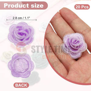 Parche de Tela Suave con Bordado Floral Premium, Diseño de Pétalos Detallados, Insignias Bordadas con Flores Coloridas - Product Image 2