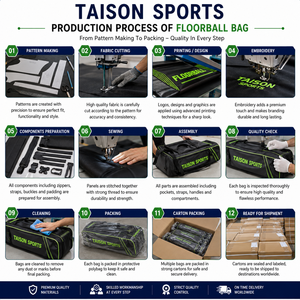 กระเป๋าเป้ฟลอร์บอล TAISON SPORTS รุ่นพรีเมียม 1680D PU 380 GSM สีดำแดง หลายช่อง ความจุ 30-40 ลิตร  รับสกรีนโลโก้ - Product Image 4