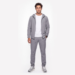 Chándal Azul con Capucha para Hombre, Cierre Completo, Color Sólido, Transpirable, Informal, con Bolsillos Laterales, Corte Regular, Estilo Invernal, Diseño 2 en 1 - Product Image 1