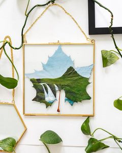 Moderno Marco de Fotos Flotante de Metal Latón para Colgar en la Pared, Vitrina para Flores Prensadas, Arte Botánico, Decoración del Hogar, Marco de Vidrio - Product Image 1
