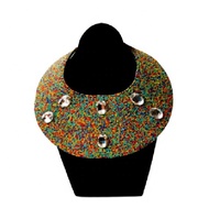 Nuevo Diseño de Collar de Cuentas de Vidrio con Bordado Indio y Estilo Africano para Niñas y Mujeres, Superventas en Alibaba