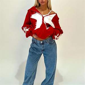 Sweatshirts à capuche zippés pour femmes, style Y2K, patchwork graphique, coupe oversize, esthétique preppy goth, qualité supérieure internationale - Product Image 4