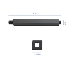 Set di accessori per bagno con braccio doccia da soffitto nero opaco da 8 pollici con flangia - Product Image 2