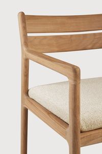 Fauteuil de salle à manger d'extérieur minimaliste en teck massif - Product Image 4