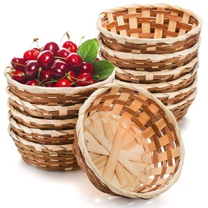 Panier à pain en bambou tissé artisanal en gros |   Bois rond FSC écologique - Product Image 1