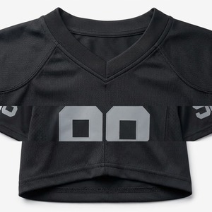 Camiseta de Fútbol Americano Personalizada para Hombre, Negra, con Número, Cuello en V, Manga Corta, Poliéster, Absorbe la Humedad, Ropa Deportiva para Adultos - Product Image 4