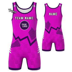 Combinaison de lutte pour hommes, logo personnalisable sur le devant, spandex/polyester, respirante, séchage rapide, légère, uniforme ajusté - Product Image 3