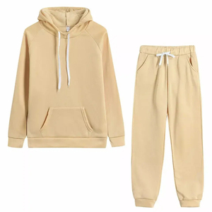 Men's Custom Casual Solid Tracksuit Set 100% Cotton Breathable <b>Fleece</b> 360g Athletic Jacket and <b>Pants</b> for Winter Training - Product Image 4