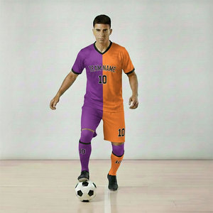 Ensemble de maillots de foot sublimés personnalisés avec nom d'équipe, respirant, séchage rapide, antibactérien, manches courtes, col rond - Product Image 3