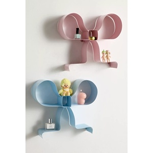 2026 Latest Metal Bow Shape Organizer <b>Wall</b> <b>Shelf</b> in Candy Colors for Kids Bedroom Home Decorations - Product Image 1