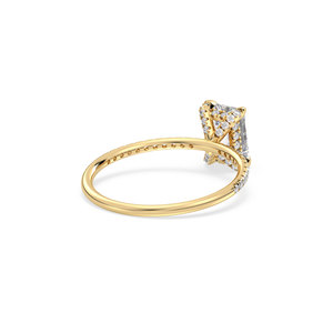Bague REYES en argent sterling 925 avec moissanite taille radiant de 1,21 carat et halo dissimulé, certifiée GRA, bijoux fins, prix de gros - Product Image 4