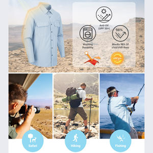 Camisa de Senderismo de Secado Rápido para Hombre, Manga Larga, Transpirable, para Montaña, con Tela Elástica - Product Image 5