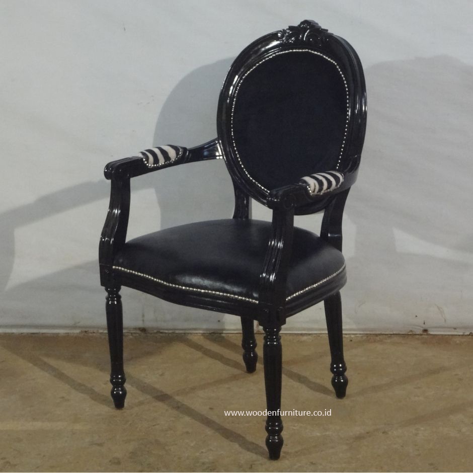 Винтажная европейская мебель для дома, античная репродукция, стул Louise, деревянный обеденный стул с принтом зебры, ткань для столовой