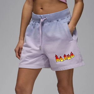 OEM Custom Embroidered Logo Breathable Quick Dry Women's Shorts 100% Cotton High Quality Summer Wear hip hop ladies short - Product Image 1