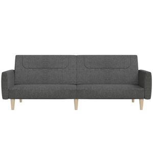 Sofá Cama de 2 Plazas en Gris Oscuro, 100% Poliéster, con Madera y Espuma - Product Image 5