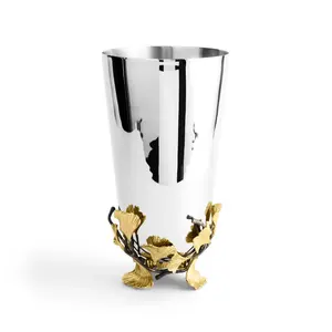 Vase à fleurs en métal fait main par un designer, pour une décoration minimaliste et luxueuse, vase à fleurs en métal pour la décoration intérieure. - Product Image 1