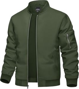 Men's <b>Camouflage</b> Bomber Jacket Windproof Zipper Closure Casual Style Autumn Wear Polyester Material Turn-down Collar - Product Image 5